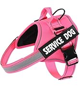 MUMUPET Service Dog Harness, No Pull Reflective Adjustable with Handle, Soft Breathable Padding f...