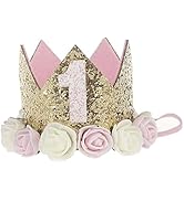 Haomaomao Baby Crown Princess Gold Crowns Tiara Crystal Hat Girls First Birthday Gift