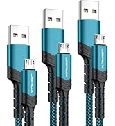 JSAUX Micro USB Charger Cable, (3-Pack 3.3ft+6.6ft+10ft) Android Charger Micro USB to USB A Nylon...