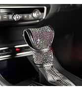 AOCISKA Universal Bling Car Gear Shift Cover,Leather Auto Gear Shift Knob Cover with Glitter Blin...