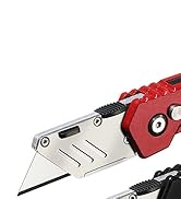 KATA 3-Pack Heavy Duty Box Cutter Folding Utility Knife With Zinc Alloy Body, Quick Change Blades...