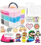 FUNZBO 12000 5mm Fuse Beads Kit Iron Set - Toys Gifts for Kids Crafts for Girls Ages 8-12, Arts a...