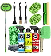 Wontolf Car Wash Brush Kit with Car Wash Soap Shampoo, Interior Cleaner, Wheel Cleaner, Car Detai...