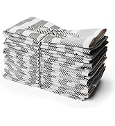 Kitchen Cloth Napkins 12 Pack 18X18 Inches 100% Cotton Fabric Table Linen Napkins, Black Gray Whi...