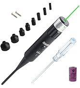 Laser Bore Sight Kit Multiple Calibers, Green/Red Dot Boresighter Set for .177 to .50 Caliber Rif...
