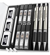 Nicpro 0.7 mm Art Mechanical Pencil Set in Storage Case, 3 PCS Metal Drafting Pencil Lead Pencil ...