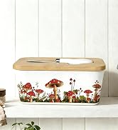 Domini Large Butter Dish,Ceramic Christmas Butter Dish with lid and knife, Butter Keeper Double S...