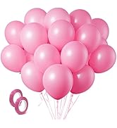 Pink Balloons Light Pink Birthday Decorations 100 Pack 12 inch Round Gender Reveal Ballons for Bi...