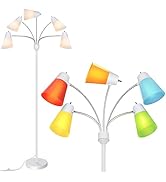 FOLKSMATE Floor Lamp, Medusa Multi Head Modern Tall Standing Lamps, Rustic Adjustable Gooseneck L...