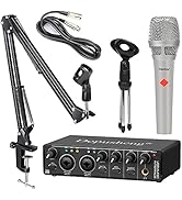 Depusheng USB Audio interfaces Recording kit with audio interface, 48V handheld microphone and mi...