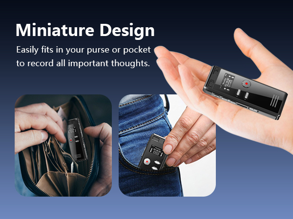  Dual Microphone 3072 Kbps A-B Repeat Recording, Voice Recorder for Lectures, Voice Recorder