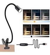 LED Reading Light for Bed Headboard – Dimmable Clip-On Book Light with Flexible Gooseneck, Adjust...