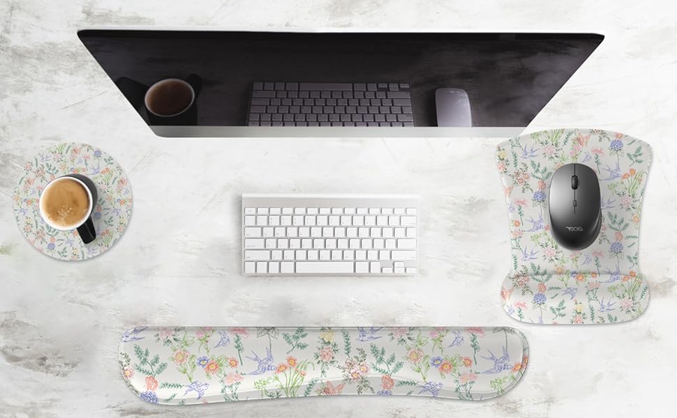 Keyboard Wrist Rest and Mouse Pad Set
