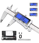 HARDELL Digital Caliper, Rechargeable Caliper Measuring Tool with Backlight LCD Screen, All Metal...