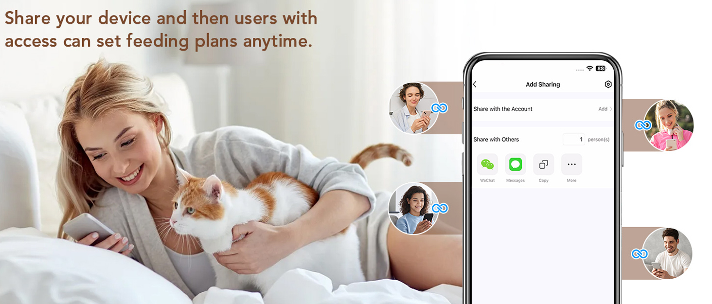 a woman holding a cat and a woman in bed.