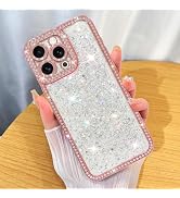 ZIYE Designed for iPhone 15 Pro Max Case Glitter Dimond Bling Cover with Camera Protector Protect...