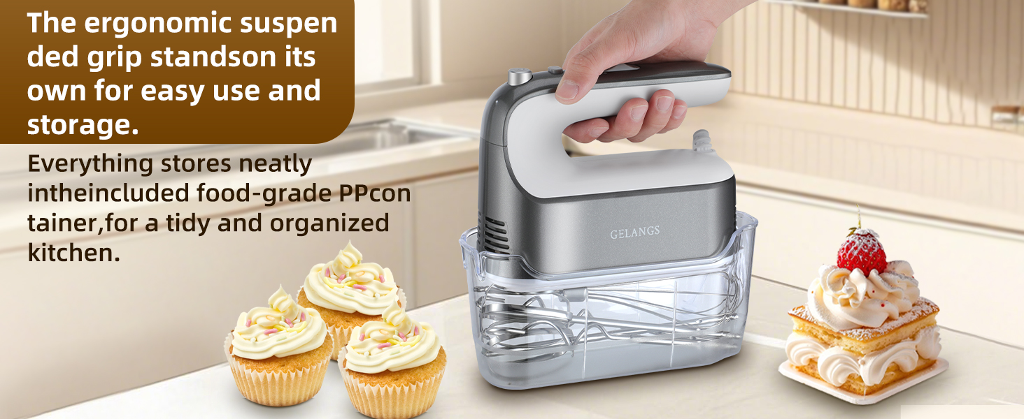 Everything stores neatly in the included food-grade PP container, for a tidy and organized kitchen