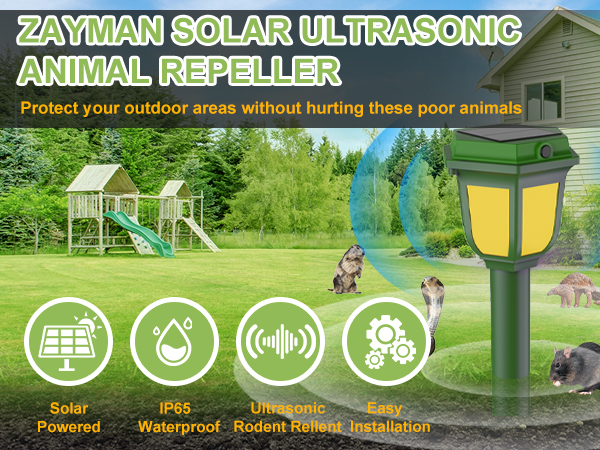 solar ultrasonic animal repeller