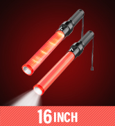 16inch Traffic Wands, Led Traffic Control Baton, Night Safety Light Wand with 3 Flashing Modes