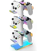 NiHome 3-Tier Iridescent Acrylic Game Controller Holder for Up to 6 Controllers, Compatible with ...