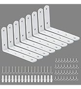 Alise 8 Pcs Floating Shelf Bracket Stainless Steel Brackets Heavy Duty Corner Brace Support Wall ...
