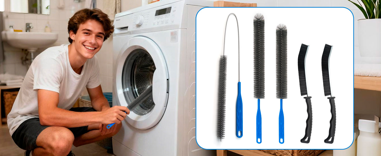 Dryer Vent Brush and Refrigerator Coil Cleaning Brush - Professional Appliance Cleaning Brush Set