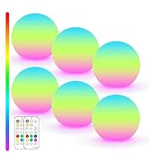 LOFTEK 3-inch Rechargeable LED Ball Lights, Sphere Night Light, 16 RGB Color Glowing Mood Lightin...