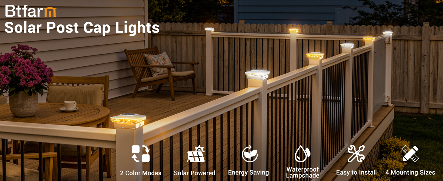 4x4 solar post cap lights