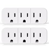 ELEGRP Triple Outlet Extender, 3-Prong Grounded Wall Tab, Multiple Outlet Extender Adapter Plug w...