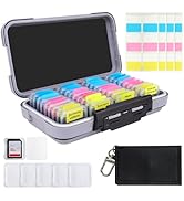Micscrew 36-Slot Memory Card Case with 36 Transparent Holders &amp; 60 Writable Labels, SD Card Stora...