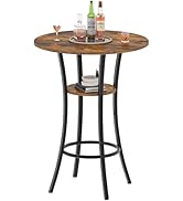 CHOEZON Round Bar Table, 2-Tier High Top &amp; Counter Height Dining Table, for Bistro, Pub, Kitchen,...