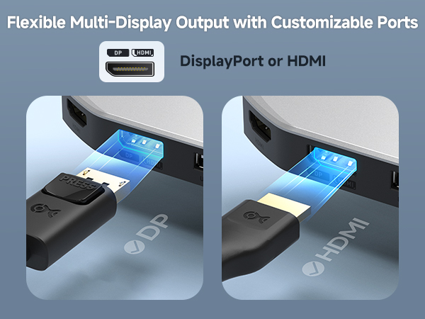 Thunderbolt 4 compatible USB C to DisplayPort MST Hub with HDMI for seamless 4K and 8K displays