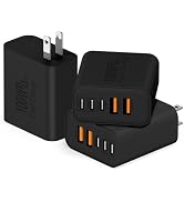 QZIIW USB C Wall Fast Charger Block, 100W 5-Port Type C Fast Charging Block 3 Pack-PD Power Charg...