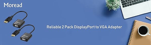 2 Pack DisplayPort to VGA Adapter