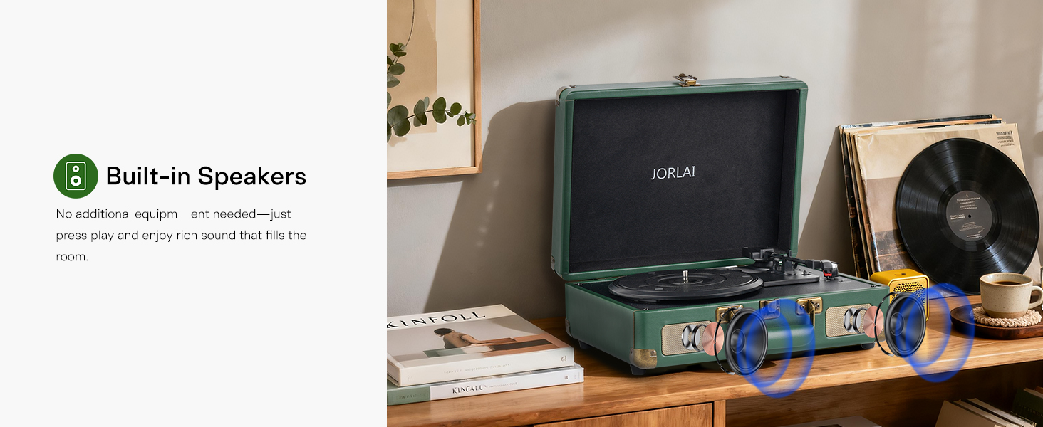 Record Player Portable with Bluetooth Connection USB Playback