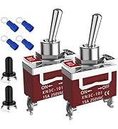 Toggle Switch, Malictele 12V 30A HeavyDuty ON/Off 2Pin SPST Waterproof Toggle Switch with Waterpr...