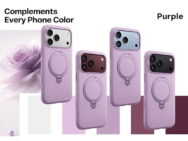 magnetic stand case iphone 18 pro case purple silicone kickstand soft