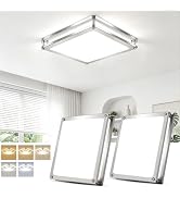 2-Pack 13in Square Modern LED Ceiling Light Fixtures, 36W 3600LM Dimmable Flush Mount Ceiling Lig...
