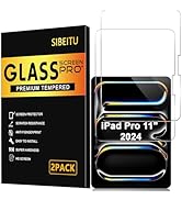 SIBEITU Screen Protector for iPad Pro 11 Inch 2024 Model M4, 2 Pack iPad Pro 5th Generation Tempe...