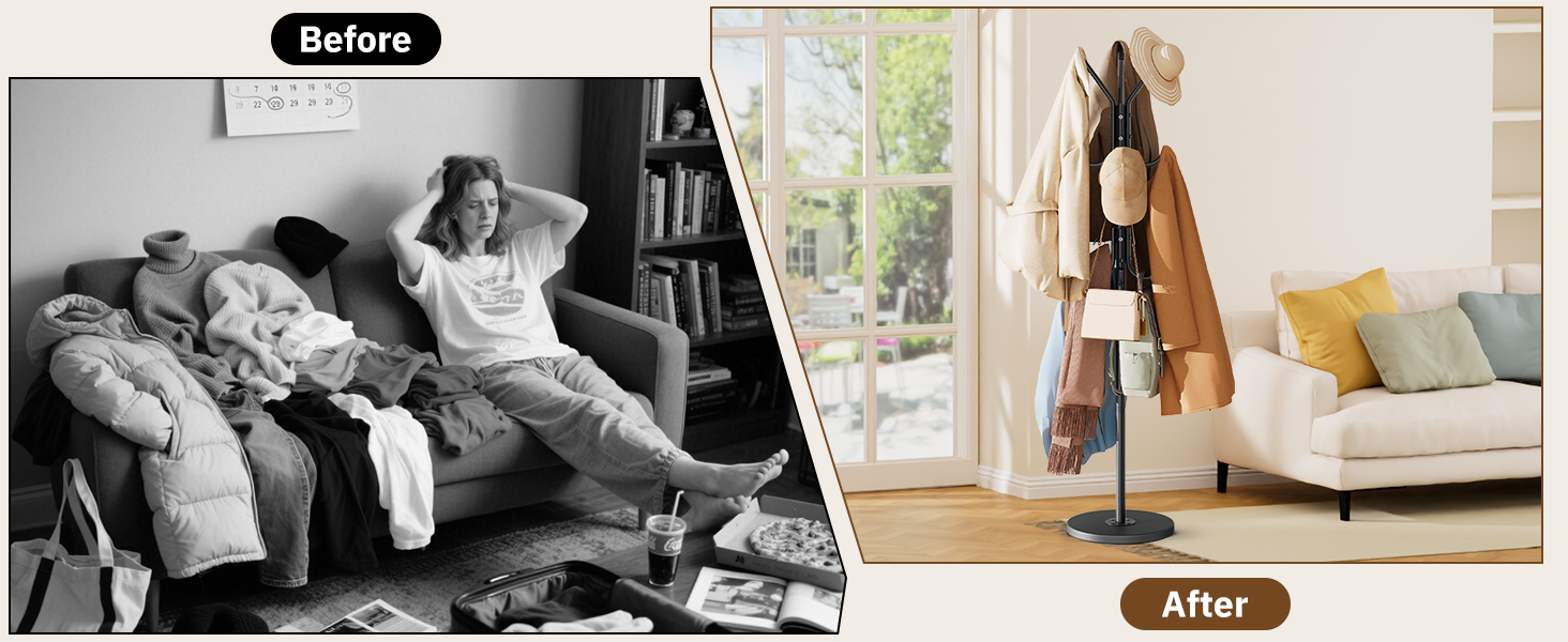 Black Coat Rack Freestanding