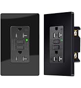 20 Amp GFCI Outlet, Self-Test Ground Fault Protector with LED Indicator, ETL FCC Certified, Tampe...