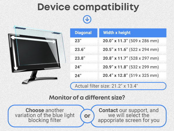anti blue light blocking screen protector for computer filter monitor 23 24