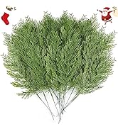 Hananona 40 Pcs Artificial Pine Sprigs Faux Greenery Stems Pine Picks Plastic Christmas Decor - D...