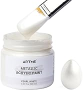 ARTME Acrylic Paint Metallic Pearl White, 100ml Pearl Paint for Art Painting, Hand-crafts, Non-To...