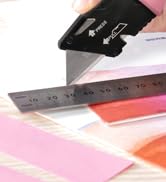 WORKPRO Folding Utility Knife, Quick Change Box Cutter, Pink Razor Knife for Cartons, Cardboard, ...