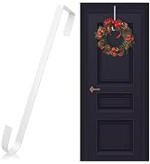 Vhxmaizxn 12 in Wreath Hanger White Wreath Hangers for Front Door Wreaths Hangers Hook Over The D...