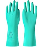 COOLJOB 18 Mil Chemical Resistant Nitrile Gloves 13" Long, Resist Household Acid, Alkali, Solvent...