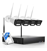 Wireless Security Camera Systems, 6CH WiFi Security Camera System Wireless with 4 2MP Cameras, 2 ...