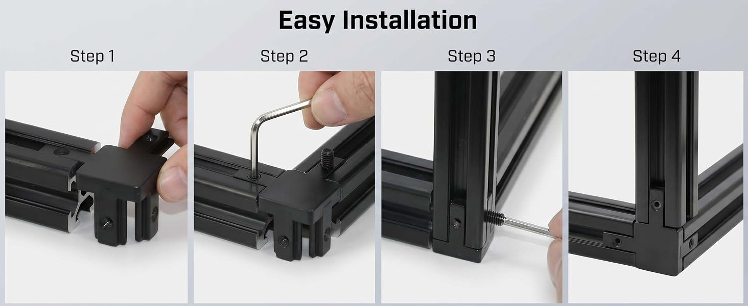 3-way corner top bracket black kit