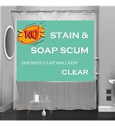Eazzier Bath Clear Plastic Shower Curtain Liner, 72x72 Inch Thin Lightweight Transparent Plastic ...